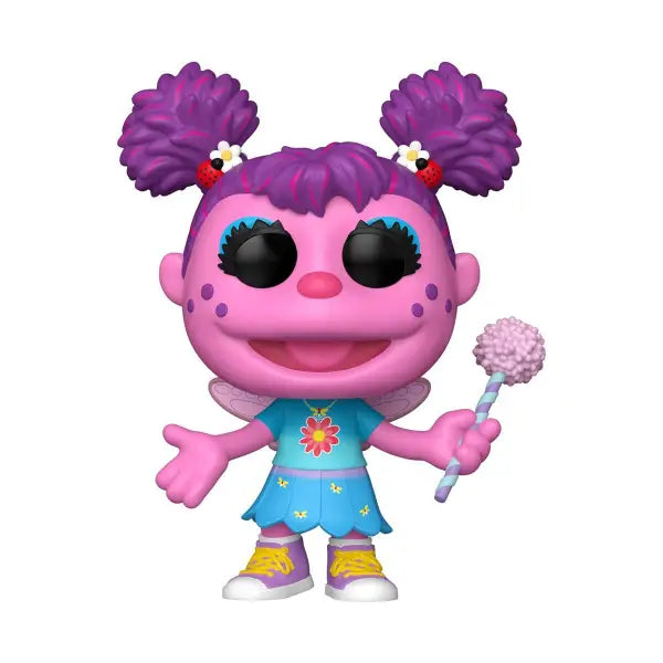 Colorful Sesame Street Abby Funko Pop vinyl figure with purple hair and wand