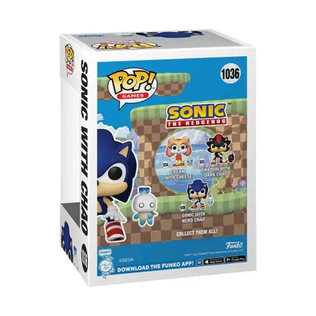 Funko Pop Sonic the Hedgehog Vinyl Figure box with pixel art and character designs