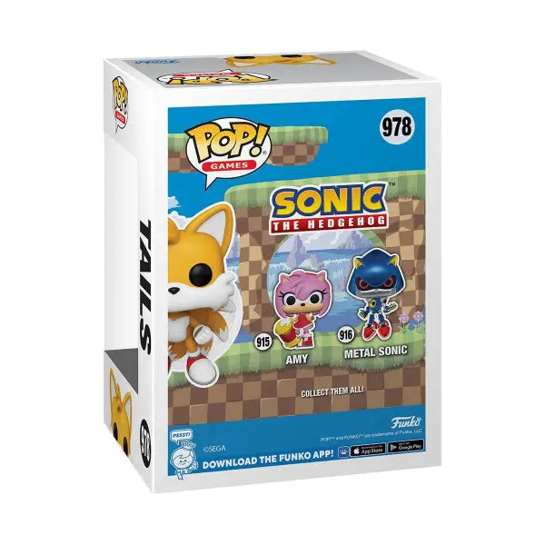 Sonic the Hedgehog Tails Flying Funko Pop Vinyl Figure #978 Specialty Series box display