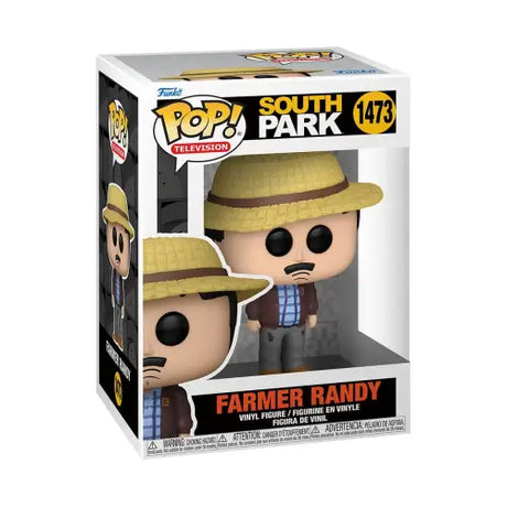 Funko Pop vinyl figure of Farmer Randy Marsh from South Park wearing straw hat