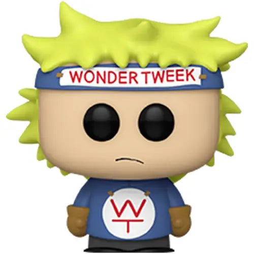 Wonder Tweek South Park Funko Pop figure with blue shirt and spiky yellow hair