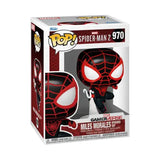 Miles Morales Funko Pop #970 in upgraded suit from Spider-Man 2 video game