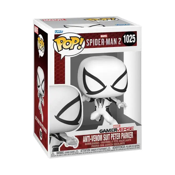 Funko Pop figure of Spider-Man in Anti-Venom Suit Peter Parker from Spider-Man 2