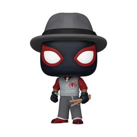 Funko Pop Miles Morales in casual street clothes and fedora from Video Game City Sounds