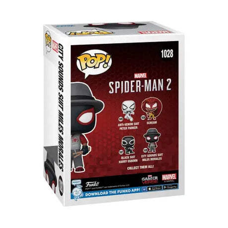 Funko Pop! Marvel Spider-Man 2 Miles Morales figure with game city sounds variants