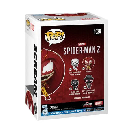 Funko Pop Marvel Spider-Man 2 game scream collectible figure box with character variants