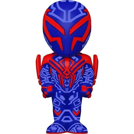 Spider-Man 2099 Vinyl Soda Figure alt text: Blue and red robot with red and white face.