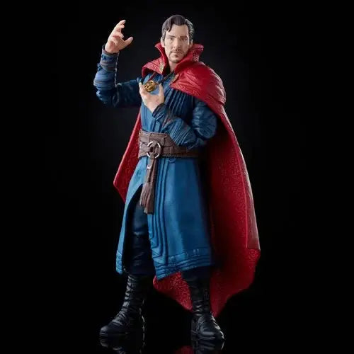 Marvel Legends Doctor Strange Figure: a man in a blue cloak with a red cape