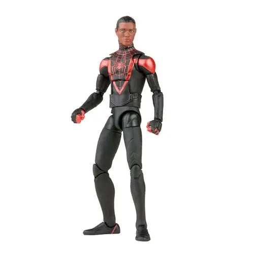 Marvel Legends Miles Morales Action Figure - close up of toy man in a suit.