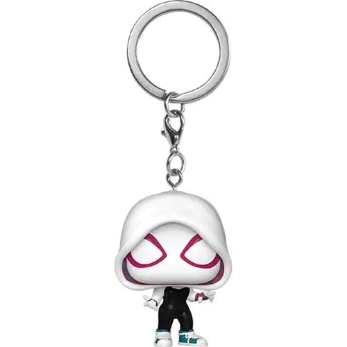 Spider-Gwen Pocket Key Chain with Powerpup Design on White Background