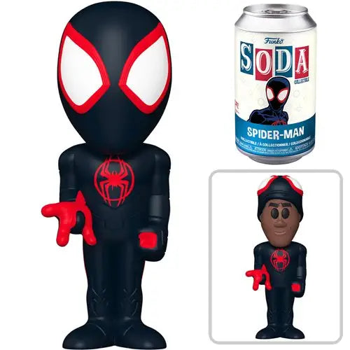 Miles Morales Vinyl Soda Figure with Spider-Man toy and soda can