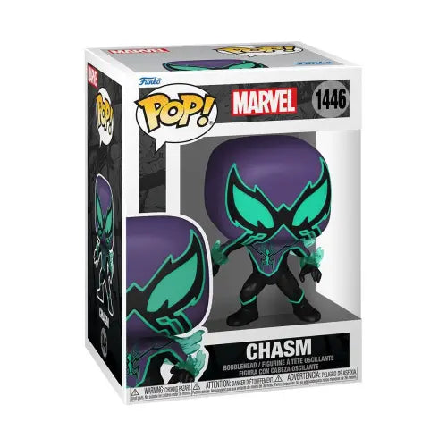 Chasm Funko Pop vinyl figure in purple and teal from Spider-Man Comics Chasm series