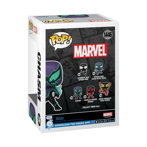 Funko Pop Marvel collectible box featuring multiple symbiote variants for Comics Chasm Funko