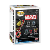 Funko Pop Marvel box featuring Miles Morales Iron Spider and symbiote variants