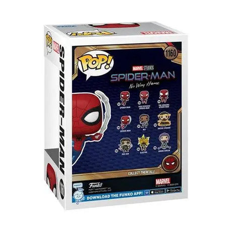 Spider-Man Home Finale Suit Funko Pop Figure box with Spider-Man figure