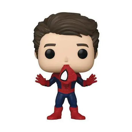 Spider-Man Unmasked Pop! vinyl figure displayed in packaging