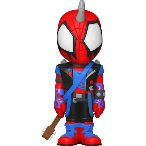 Spider-Punk vinyl soda figure holding gun toy