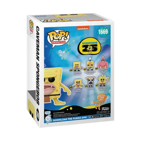 Caveman SpongeBob 25th Anniversary Funko Pop box for SpongeBob SquarePants collectors