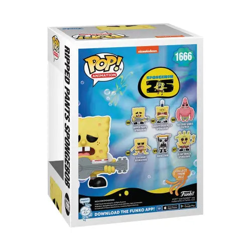 SpongeBob SquarePants 25th Anniversary Ripped Pants SpongeBob Funko Pop box display