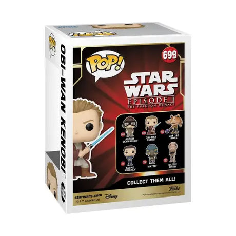 Funko Pop Star Wars Episode I Phantom Menace Obi-Wan collectible figure box #699