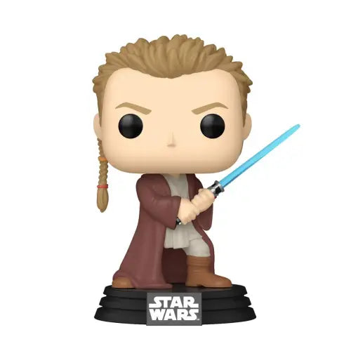 Funko Pop figure of Jedi Obi-Wan with blue lightsaber from Star Wars Phantom Menace