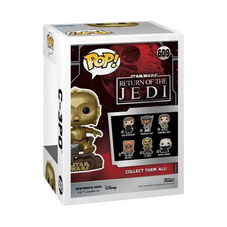 Star Wars C-3PO Funko Pop box celebrating Jedi 40th Anniversary, vinyl figure #609