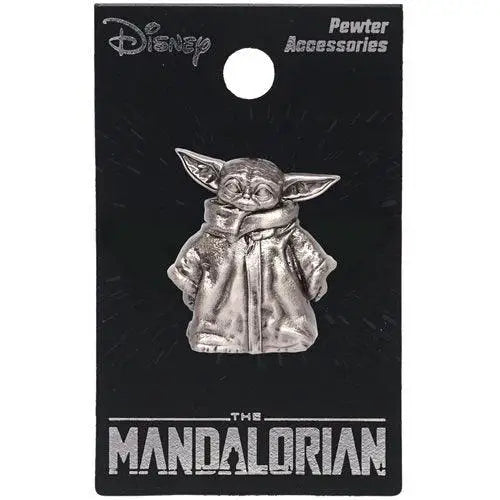 Star Wars Baby Yoda Figural Lapel Pin displayed on black card