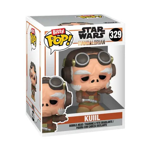 Funko Bitty Pop figure of Kuiil from Star Wars: The Mandalorian with goggles and brown attire