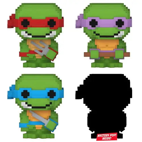 8-bit Teenage Mutant Ninja Turtles pixel art mini-figures