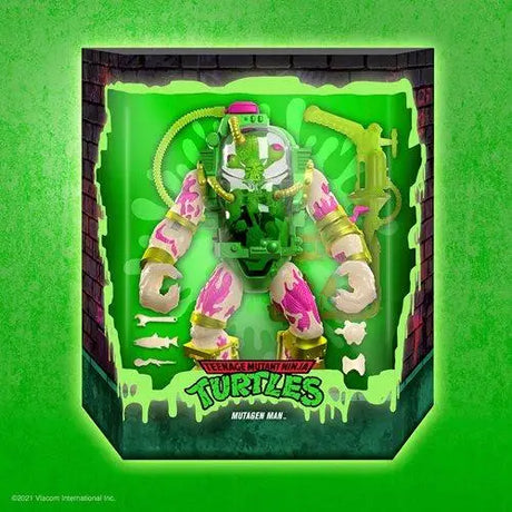 Ultimates Mutagen Man action figure in box with green background - Entertainment Earth Exclusive