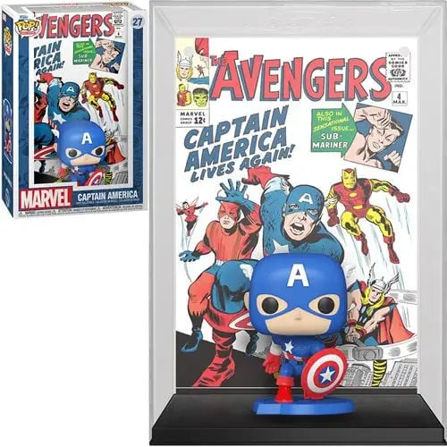 Captain America Funko Pop Comic Cover Figure with captain america pop figure