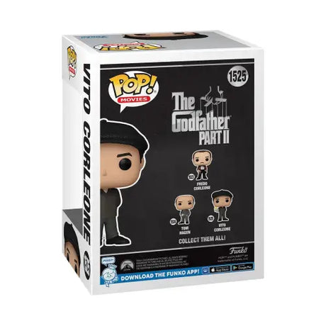 Vito Corleone Funko Pop box from The Godfather Part II Vito Corleone Funko product