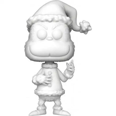 White cartoon character with santa hat and shirt - Grinch DIY White Vinyl Figure