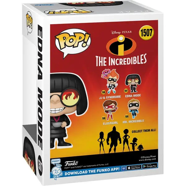 Edna Mode Funko Pop 20th Anniversary Vinyl Figure box from Disney Pixar’s The Incredibles