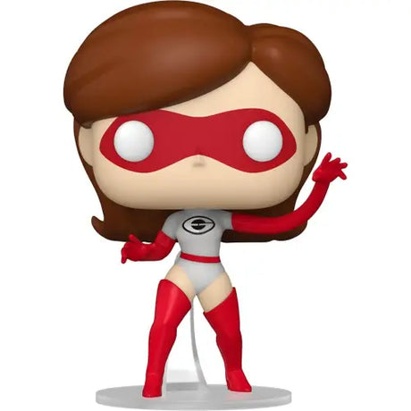 Cartoon-style superhero figurine in red mask, Funko Pop for Incredibles 20th Anniversary