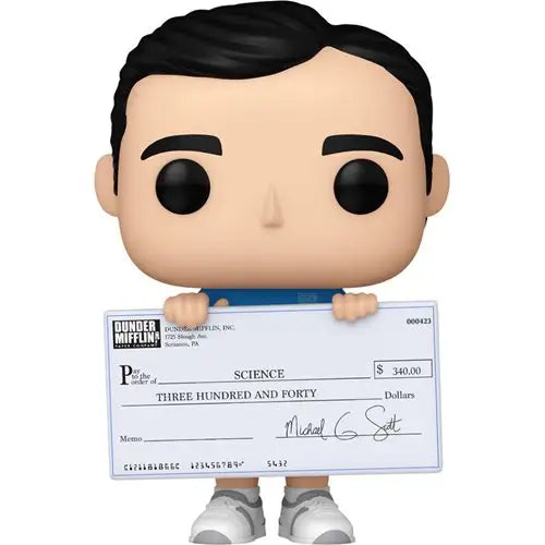 Funko Pop Vinyl Figure of Man Holding Check for Office Michael Fun Run