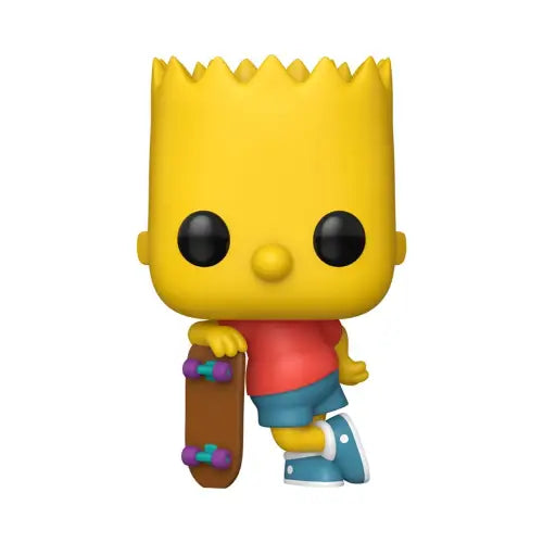 Funko Pop of Simpsons Bart Simpson holding a skateboard for collectors