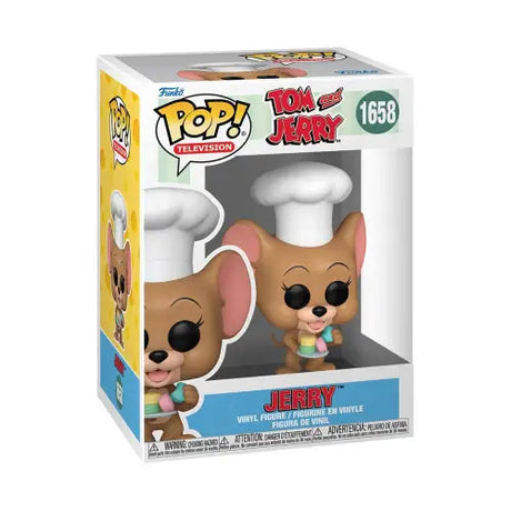 Funko Pop of Jerry from Tom and Jerry wearing a chef’s hat with dessert theme