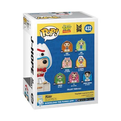 Funko Pop of Forky in spork costume from Toy Story x TinyTAN featuring BTS J-Hope