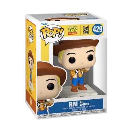 Funko Pop figure of Woody from Toy Story x TinyTAN BTS RM #429 in packaging