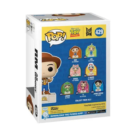 Toy Story x TinyTAN Funko Pop vinyl figure box featuring Woody #429 collectible