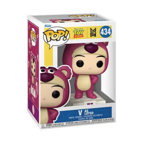 Toy Story x TinyTAN Funko Pop of BTS V as Lotso in pink bear costume