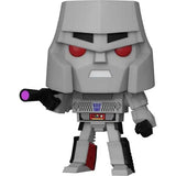 Megatron Funko Pop featuring glowing red eyes and a blaster weapon from Transformers