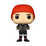 Tyler Joseph Stressed Pop Vinyl Figure displayed with red hair and black pants.