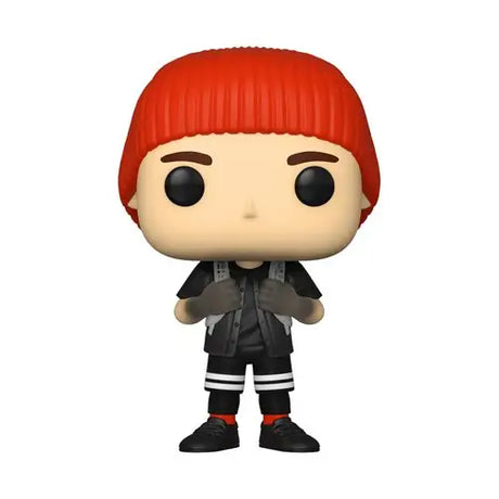 Tyler Joseph Stressed Pop Vinyl Figure displayed with red hair and black pants.