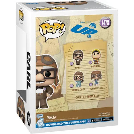 Funko Pop vinyl figure of Carl from Disney Pixar’s Up in adventure outfit and goggles