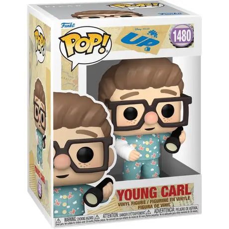 Funko Pop Young Carl with Flashlight Vinyl Figure #1480 in floral pajamas from Up