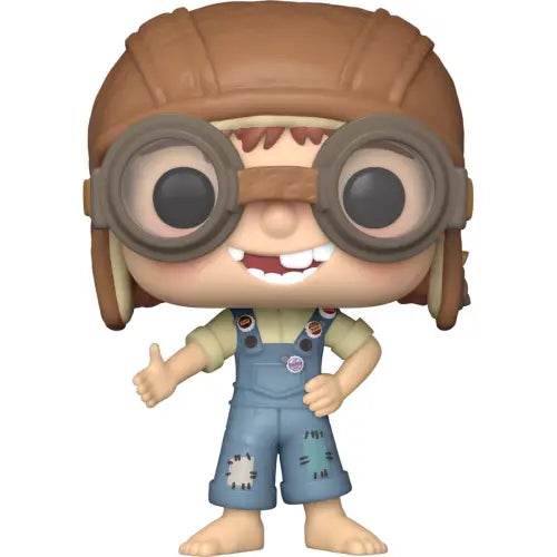 Young Ellie Funko Pop vinyl figure in overalls and aviator goggles with leather cap