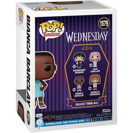 Funko Pop! figurine box showcasing Bianca Barclay from Wednesday’s Rave’n Dance design