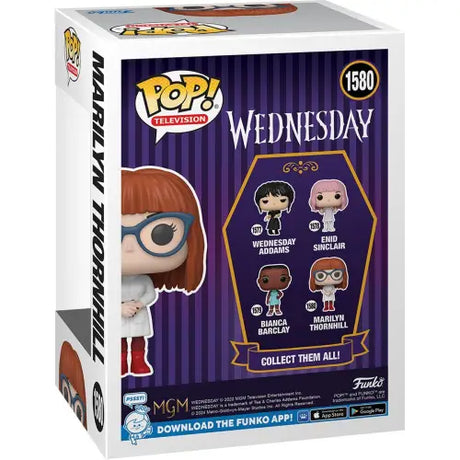 Funko Pop box showcasing Dance Marilyn Thornhill from the TV show Wednesday